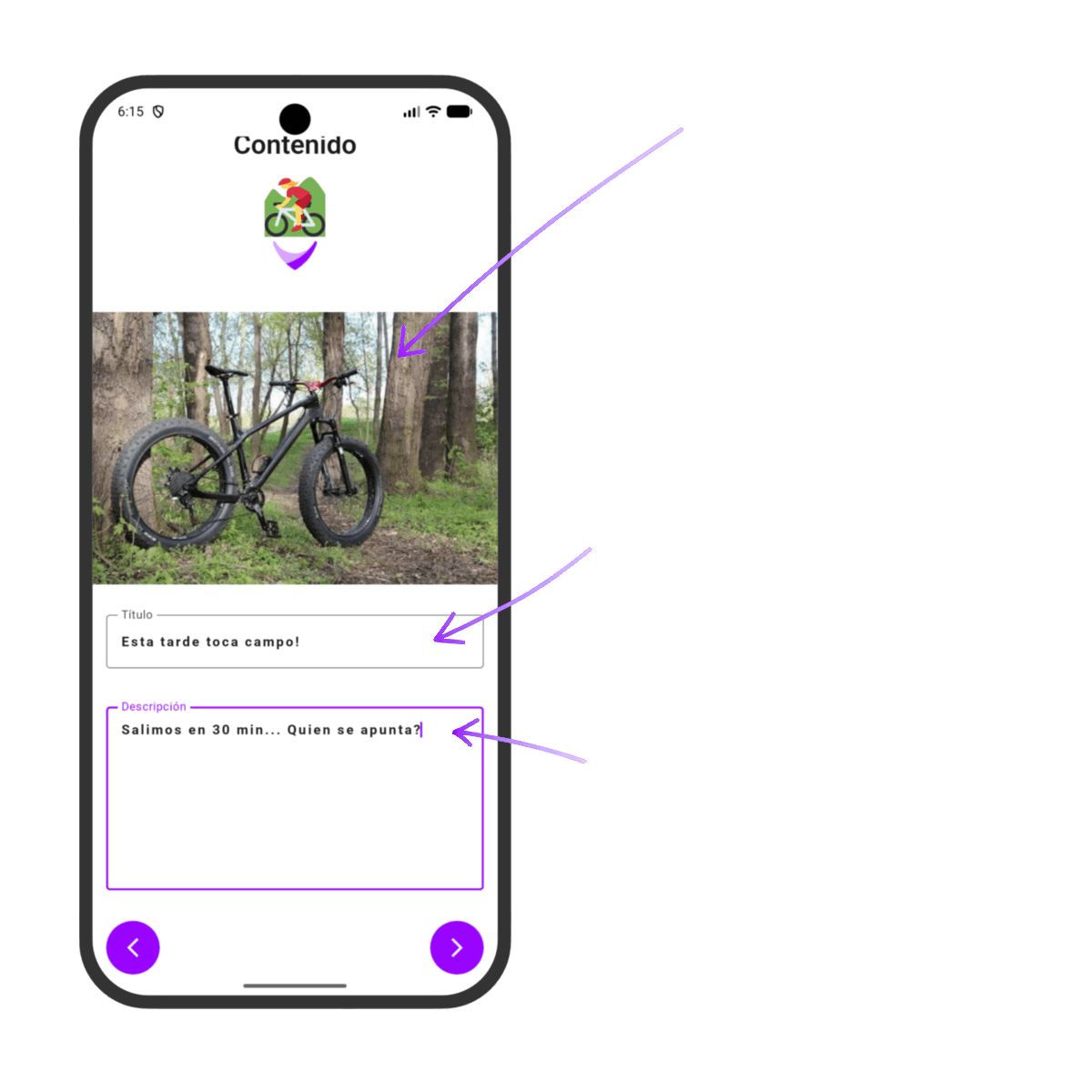 Tercer paso para configurar el contenido de la marca: añadir fotografía, título y descripción
