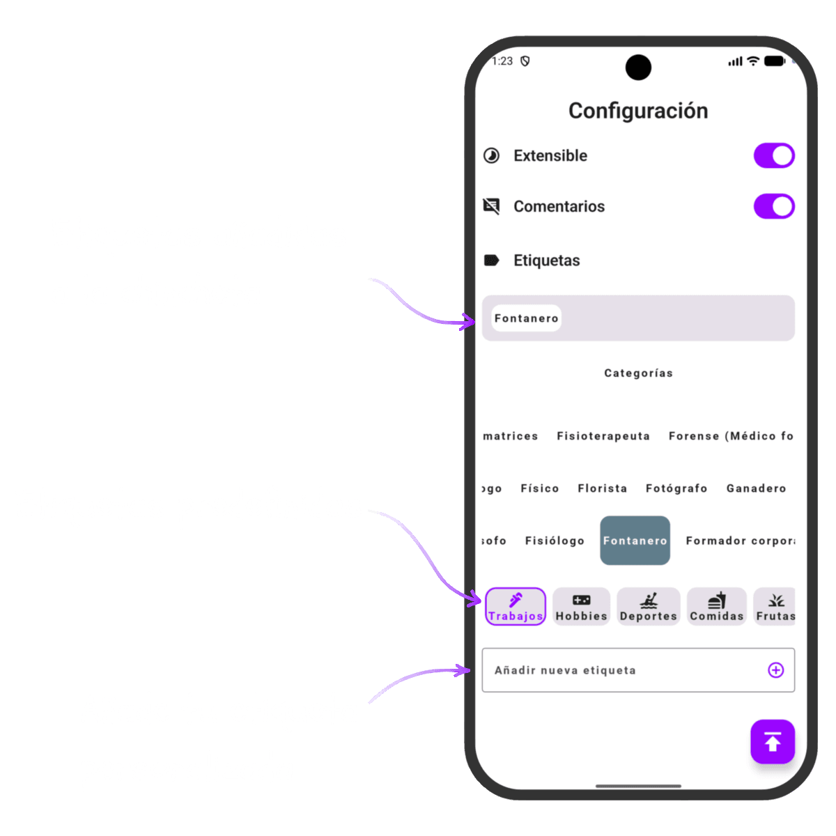 Inyección e indexación de la etiqueta profesional Fontanero en la marca